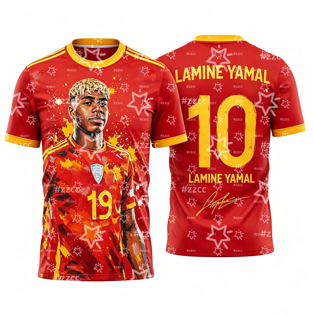 2026 Yamal Spain Team Football Jersey Match & Training Kit Summer Sports Men's T-Shirt Children's Clothing Tee Y2k Woman