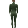 Women's Bodycon One-piece Jumpsuit Long Sleeved Big Zipper Female Casual Sport Workout Skinny Activity Wear Overalls Tops