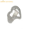 Full Micro Paved CZ Hollow Heart Ring High Quality Iced Out Bling Cubic Zirconia For Women Girlfriend Valentines Finger Jewelry
