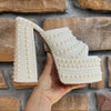 Luxury Handmade Full Rhinestones Platform Wedges Women Slippers Sandals Fashion Summer High heels Mules Slides Chunky Shoes