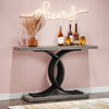 Tribesigns Gold Entryway Table, Modern 39-Inch Console Faux Marble Narrow Wood Sofa with Geometric Metal Legs