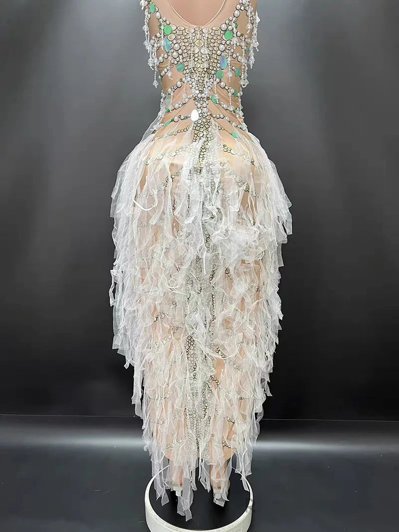 New sexy side slit dance performance costume, birthday party, socialite live house outfit