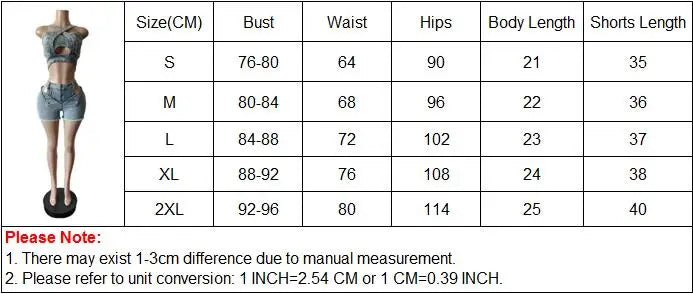 Sexy Jean Women Short Sets Straps Denim Crop Top and Cut Out Shorts Set 2025 Summer Clothes Streetwear Two 2 Piece Club Outfits