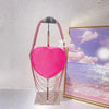 Bling Tassel Heart-shape Satin Bag Glitter Rhinestone Diamond Evening Bag Women Handbag Wedding Party Clutch Purse Crossbody Bag