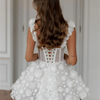 Amanda Customized White Mini Prom Dresses Flower Lace Embroidery Evening Dress Lace-up Spaghetti Strap Party vestidos de fiesta