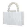 Luxury Crossbody Bag Pearl Marble Dark Green Acrylic PVC Evening Bags Women Purses And Handbags Wedding Party Beach Flap