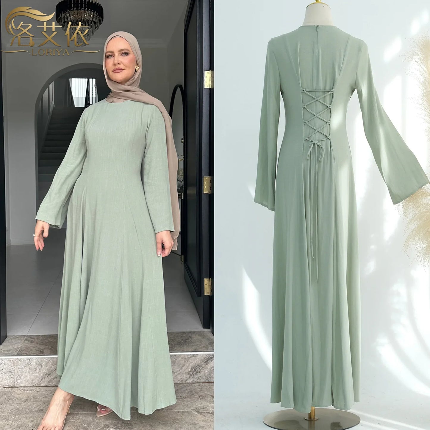 Clothes for Muslim Women Solid Robe Malay Turkey Dubai Zipper Cardigan Robe Fashion Simplicity Summer Dress Abayas for Women