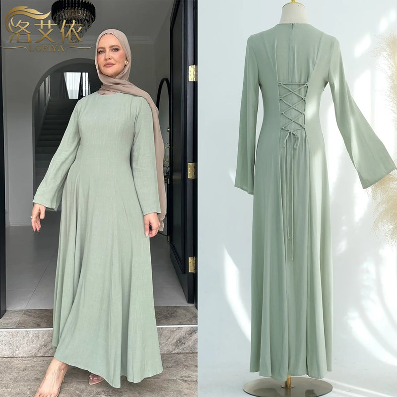 Clothes for Muslim Women Solid Robe Malay Turkey Dubai Zipper Cardigan Robe Fashion Simplicity Summer Dress Abayas for Women