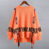Autumn Winter Street Style Letter Spliced Jumpers Ladies Loose Casual All-match Knitted Pulllover Top Women Harajuku Y2K Sweater