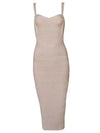 New 2024 Women Sexy Celebrity Midi Red White HL Elastic Bandage Dress Spaghetti Strap Club Bodycon Party Dress Wholesale HL434