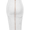 16 Colors Sexy Solid Zipper Orange Blue Black Red Bandage Skirt Women Elastic Bodycon Summer XL XXL Pencil Skirts 58cm