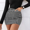 Qianniao style elegant elastic waist half skirt, hip hugging high waist short skirt