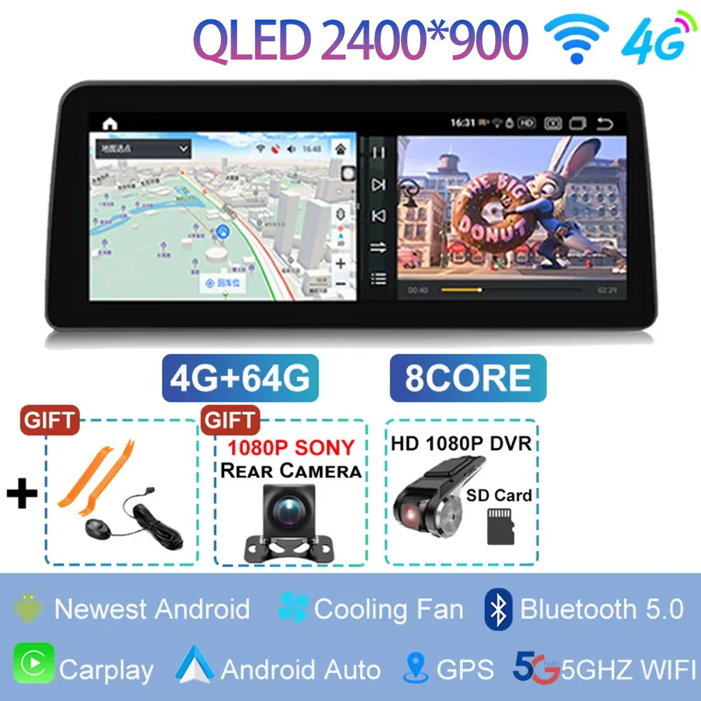 12.3 inch 2400*900 For Peugeot 308 T9 308S 2013 - 2017 Radio Car Video Player Stereo Android 14 GPS Multimedia Carplay Head Unit
