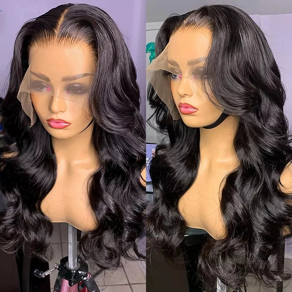 Transparent 13x4 13x6 Body Wave Lace Front Wig Human Hair PrePlucked Brazilian Human Hair Lace Frontal Wigs For Women Bling Hair