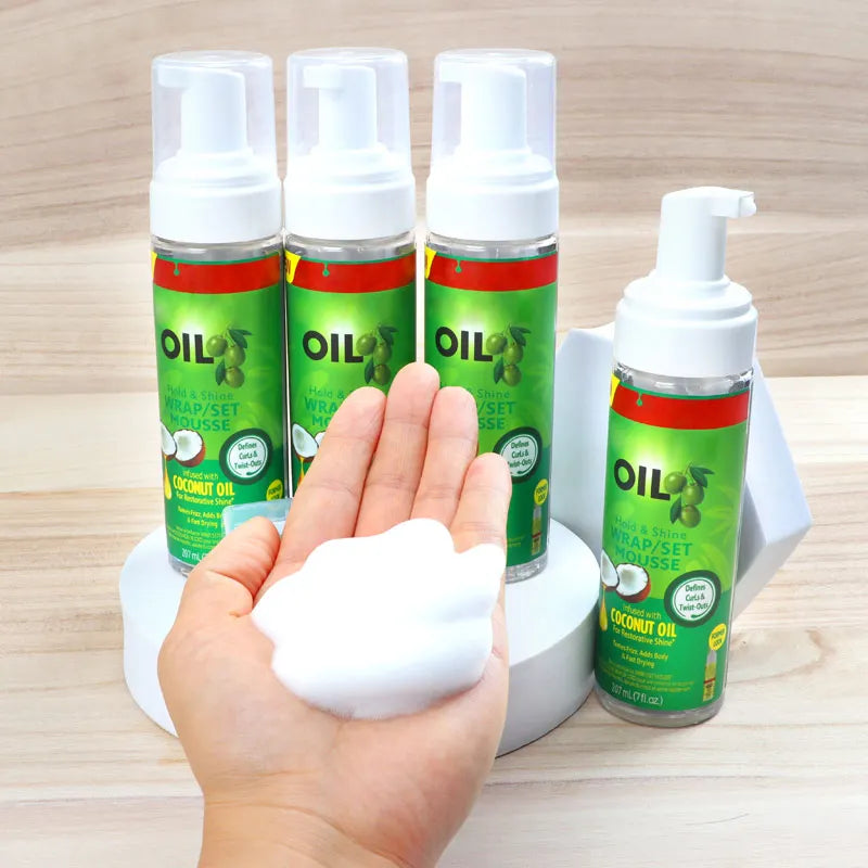 Hair Styling Mousse 100Ml Setting Foam Olive Oil Hold & Shine Wrap/Set Mousse Smell Good Hair Moisturizing Mousse Setting Lotion
