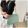 Ladies Fashion Large Capacity Chain Bag Retro Square Tote Bag Diamond Texture Shoulder Crossbody Daily Hundred Underarm Handbag