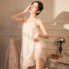 Sexy Pajamas Women's Lace Slip Dress Loose Dresses Nightgown Sleeping Summer Clothing Silk New Sexxy Nightie 2024 Pajama New
