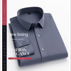Men's long sleeved elastic shirt, non ironing business dress, professional work attire, stand up collar shirt