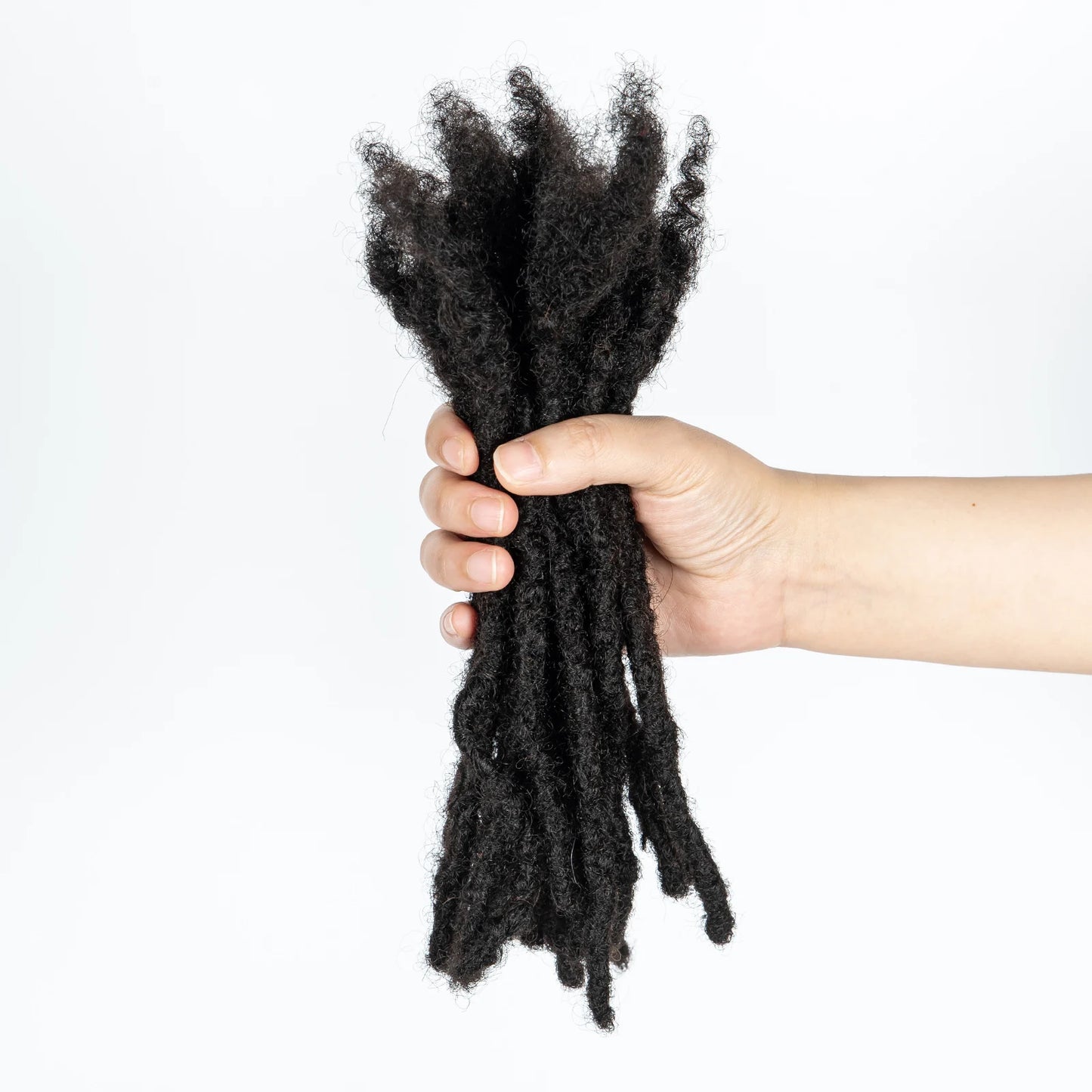 Loc Extension Human Hair 0.6cm Width 8inch 50 Strands Handmade Dreadlock Inter Extension Human Hair for Women/Men/Kids