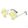 Women Girls Mushroom Euro American Style Rimless Sunglasses Adult Personalized Fashion Glasses Female Sunscreen UV400 Sunglasses