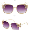 Oversized Square Sunglasses Women Rhinestone Butterfly Frame Sun Glasses 2025 Luxury Brand UV400 Protection Eyewear For Ladies