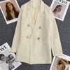 Spring Autumn High Quality Long Sleeve Female Blazer Double Button Jacket Ladies Business Work Wear Formal Coat Women Outerwea