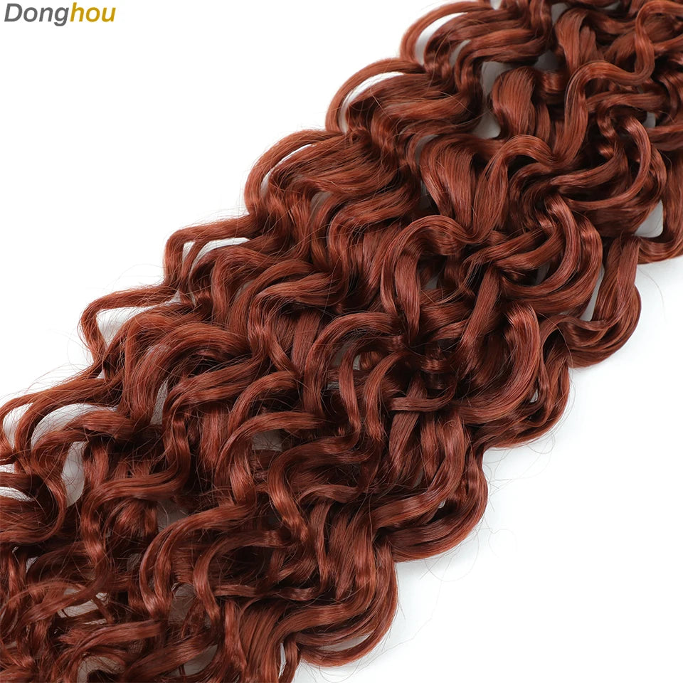 Beach Curl Crochet Hair Gogo Curl Crochet Hair 18 Inch Ombre Brown Blonde Bug Ginger T30 Synthetic Deep Wave Twist Crochet Braid