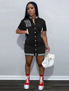 Casual Black Green Pink Summer Bodycon Dress Women Streetwear Short Sleeve Letter Dress White Mini Dress For Women 2022
