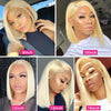 613 Honey Blonde Colored Human Hair Wigs For Women Human Hair Remy Brazilian Cheap Straight Short Bob Wig 8 10 12 14 16 Inch