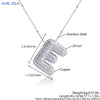 MHS.SUN High Quality Bubble Initial Necklace Letter A-Z Silver Color Zircon 26 Initial Balloon Pendant For Women Men Jewelry