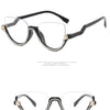 Vintage Half Frame Diamond Anti Blue Light Optical Glasses Frames Brand Designer Women Fashion Cat Eye Computer Eyeglasses