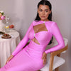 Articat Sexy Hollow Out Long Sleeved Elastic Tight Dress Women Pleats Double Layered Female Vestidos Elegant Party Evening Dress