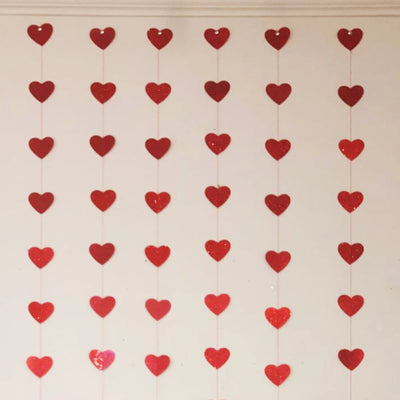 6pcs Red Heart Love Spiral Swirl Hanging Garland Love Hanging String Curtain Wedding Valentines Day Birthday Party Bedroom Decor