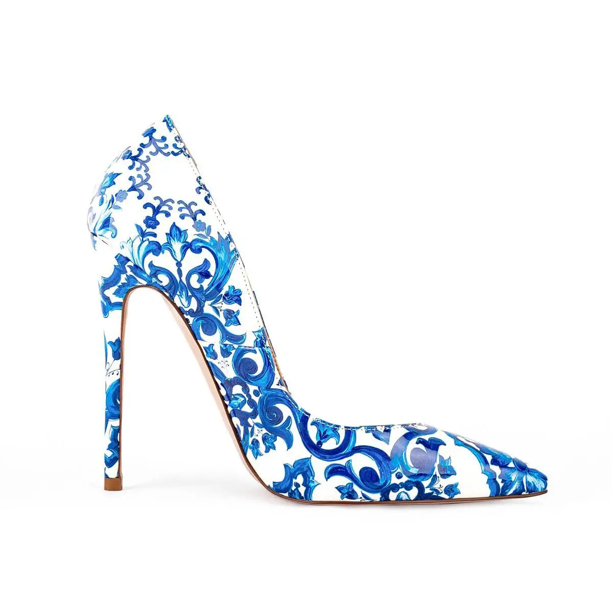 Sexy Stiletto Heel 2025 Print Flowers Pumps European Spring High Heels Party Pumps Ultra High Heeled  For Women Shoes Big Size45