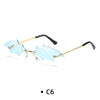 Rimless Sunglasses Women Luxury Brand Rhinestone Sun Glasses Ladies Cute Heart Shape Punk Party Eyewear очки від сонця женские