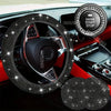 Car Accessories Set 27/4Piece Women Bling Universal Fit Polyester Steering Cover Shiny License Frame Phone Holder Coasters Tools
