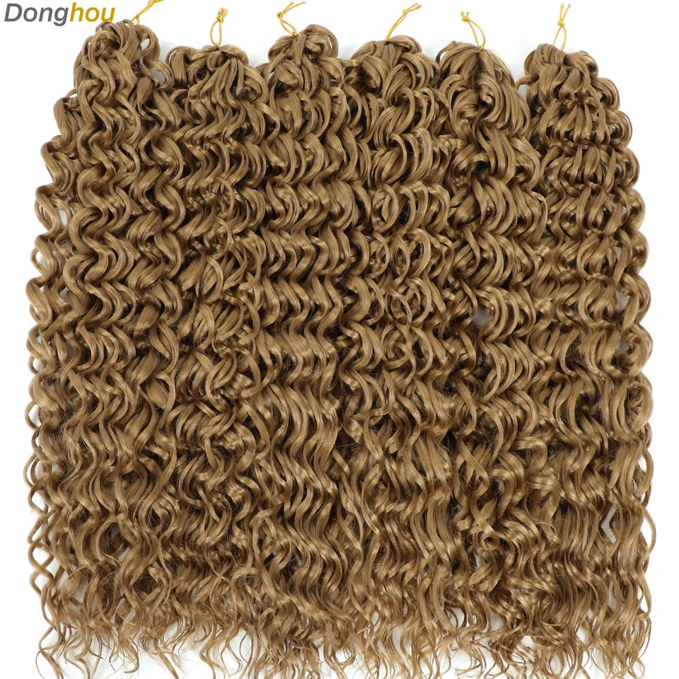 Beach Curl Crochet Hair Gogo Curl Crochet Hair 18 Inch Ombre Brown Blonde Bug Ginger T30 Synthetic Deep Wave Twist Crochet Braid