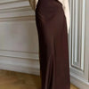 Wolfeel Casual Satin Women'S Skirt Spring Summer Fashion Loose High Waist Maxi Skirts Elegant Simple Slik Fishtail Skirt
