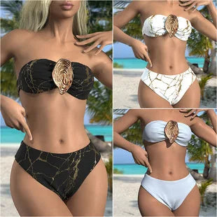 Bikini Swimsuit 2025 New Sexy Slim Fit Backless Swimsuit Hanging Neck Small Lace Split Swimsuit