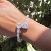 2025 New Iced Out Bling Opened Heart Zircon Charm Bracelet Rectangle AAA CZ Hearts Bangle For Men Women Hiphop Luxury Jewelry