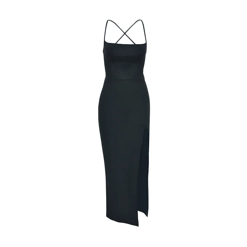AltGoth Fairycore Sexy Midi Dress Women Streetwear Mall Gothic Backless Lace-up Halter High Waist Bodycon Dress Partywear Female