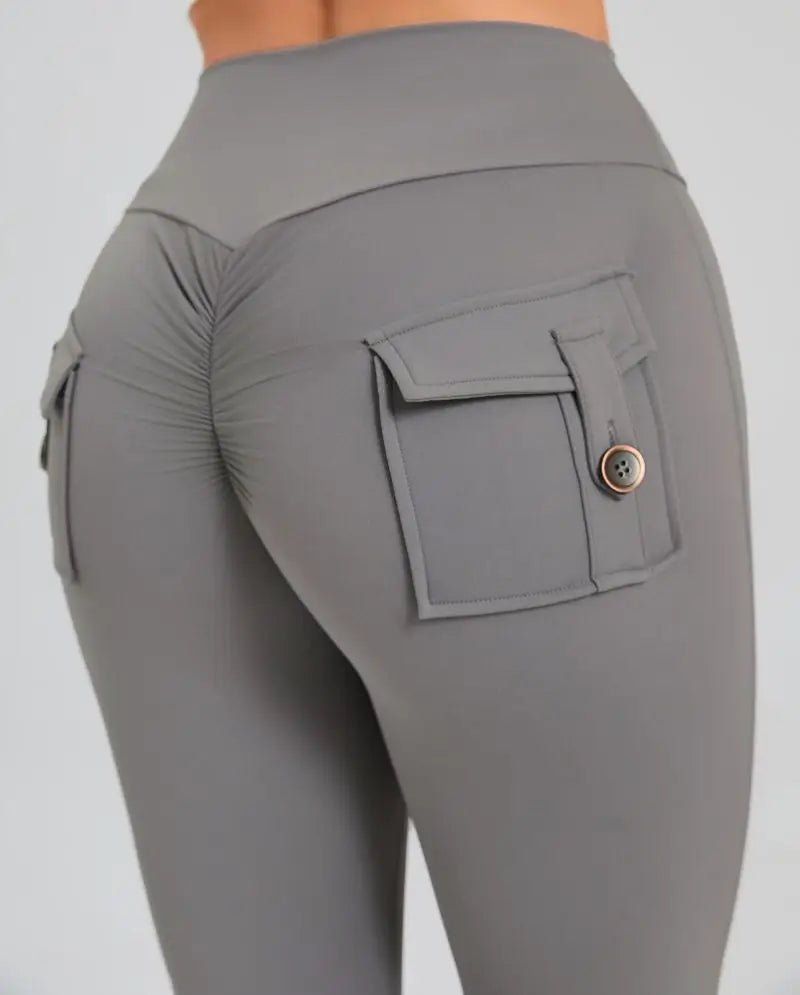 Women Flare Pocket Leggings High Waist Sport Yoga Pants Quick Dry Breathable Leggings Outfit Fitness Gym Clothes Sportwear Pant