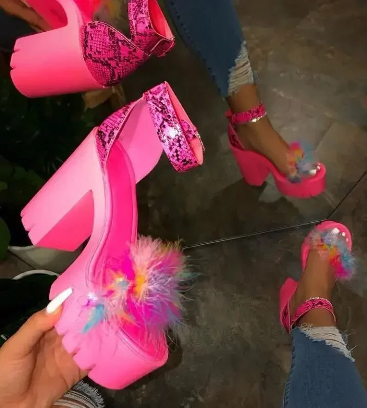Designer New Sexy Fashion Women's Sandals Summer Diamond Fish Mouth Muffin Platform High Heels Casual Slippers Womens Shoes