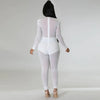 Sexy Mesh Patchwork Sheer Night Club Bodycon Jumpsuit for Women See Through One Piece Rompers Clubwear Party Birthday Outfits