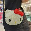 Hello Kitty Diamond Bag Sanrio Cute Cartoon lipstick bag  Fashion Girl Messenger Bag Handmade Diamond Inlaid Handbag Girl Gifts