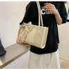 Trendy Lightweight Casual Bow Decor Straw Bag Hollow Out Knitted Flower Tote Bag Large Capacity Shoulder Bag For Teen Girl Women