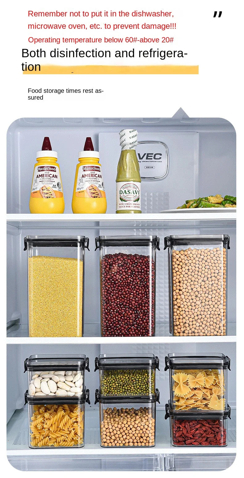 2/4PCS Sealed Jars Sets Stackable Kitchen Grain Srorage Sealed Containers Fridge Fresh Keep Boxes Seasoning Set Multigrain Tank