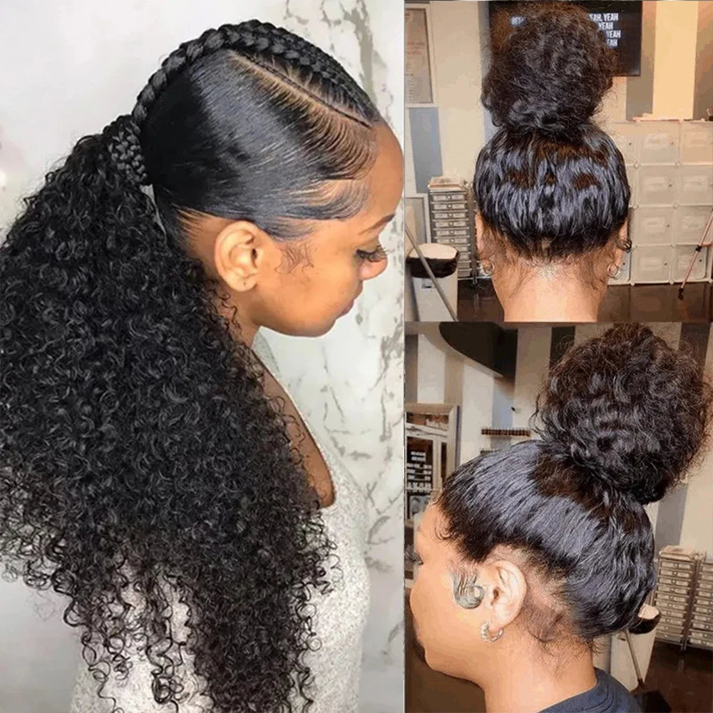 250 Density 360 Full Lace Wig Human Hair Pre Plucked Deep Curly Lace Front Human Hair Wig Curly HD Transparent Lace frontal Wig