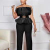 Full Length for Women Elegant Summer Long Jumpsuits Evenings Party Sexy Tube Jumpsuit Ladies High Waist Strapless Jumpsuit