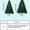 6/7FT Realistic Green Artificial Christmas Tree,Unlit,Decorated with Natural Pinecones & Holly Berries, Quick Setup,Metal Stand